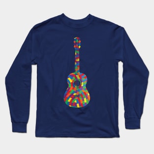 Classical Guitar Colorful Texture Long Sleeve T-Shirt